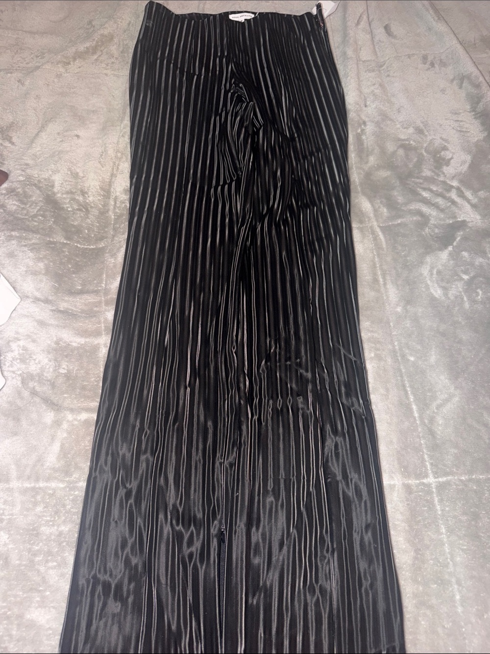 Good American Black Pleated Pants
